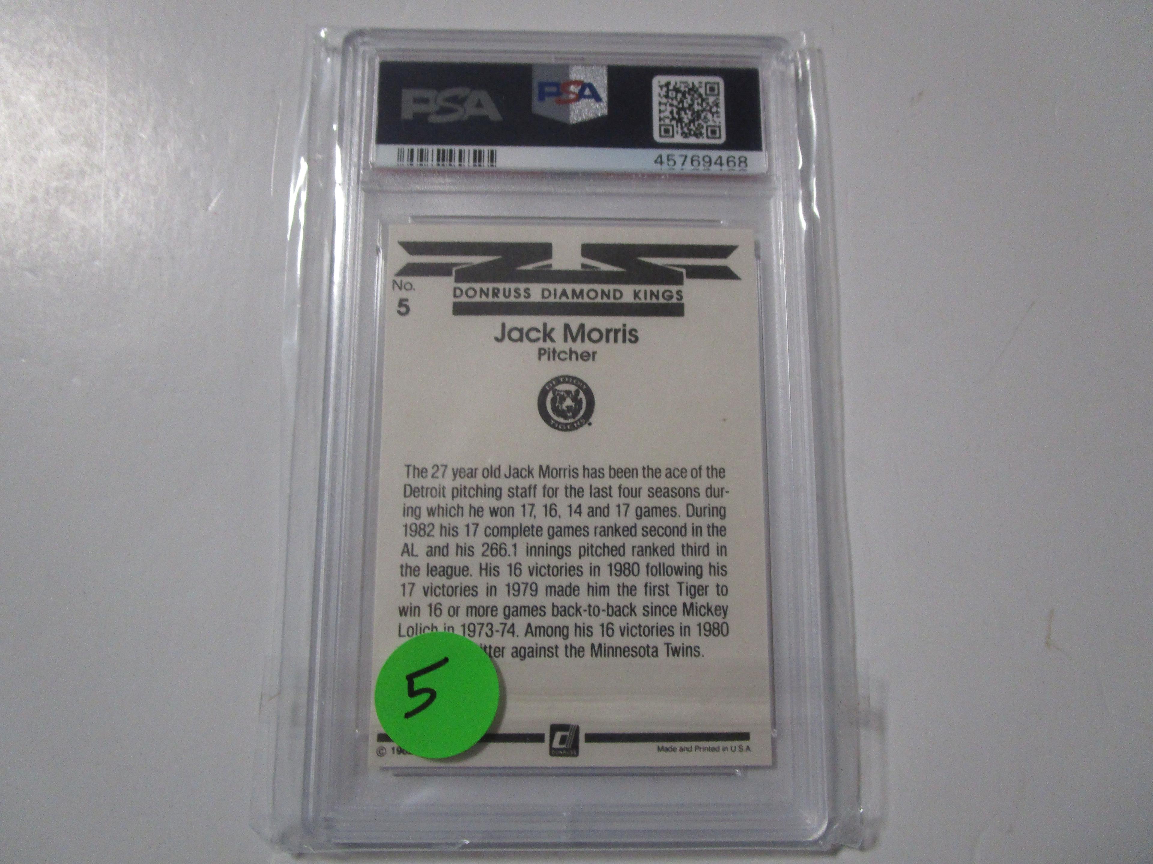 Jack Morris Detroit Tigers 1983 Donruss Diamond King #5 PSa Graded NM 7