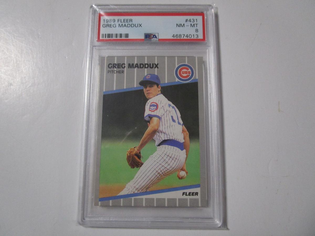 Greg Maddux Chicago Cubs 1989 Fleer #431 PSA Graded NM-MT 8