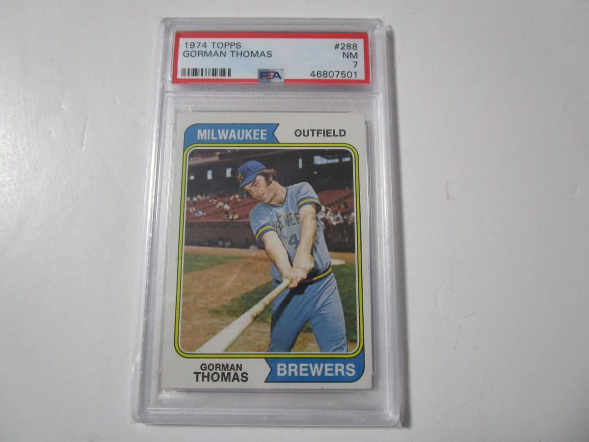 Gorman Thomas Milwaukee Brewers 1974 Topps #288 PSa Graded NM 7