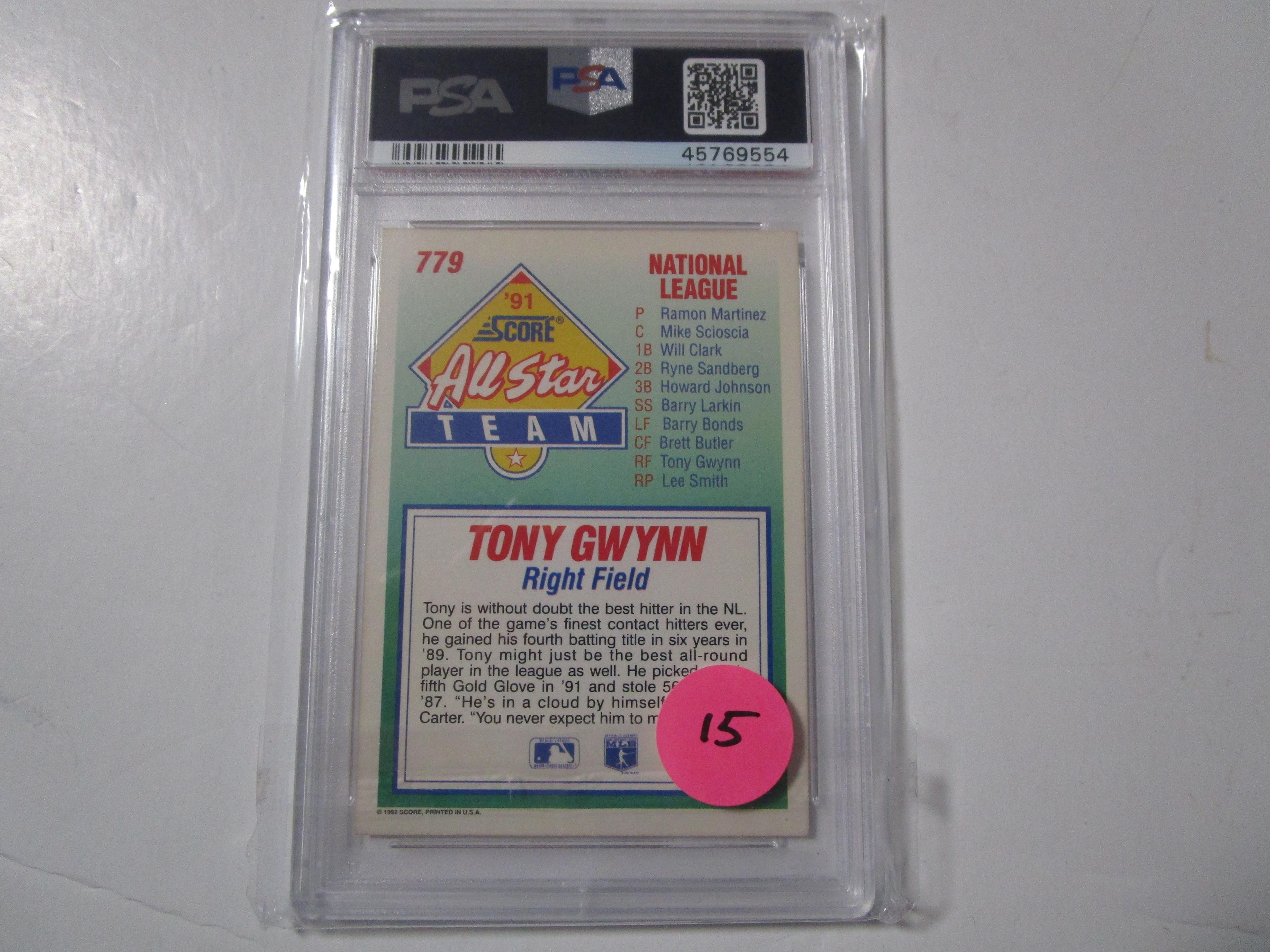 Tony Gwynn San Diego Padres 1992 Score All Star #779 PSA Graded Mint 9