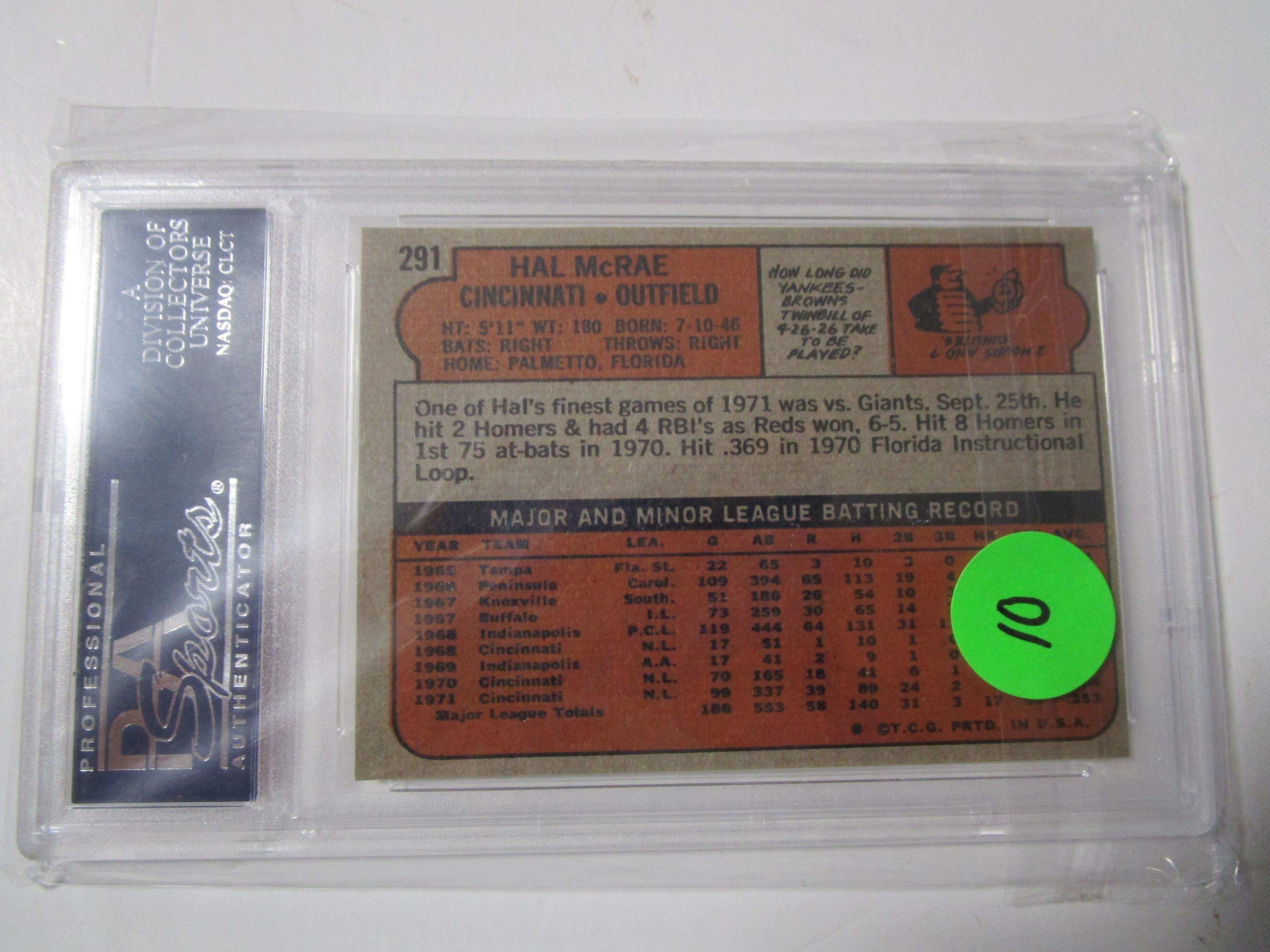 Hal McRae Cincinnati Reds 1972 Topps #291 PSA Graded NM 7