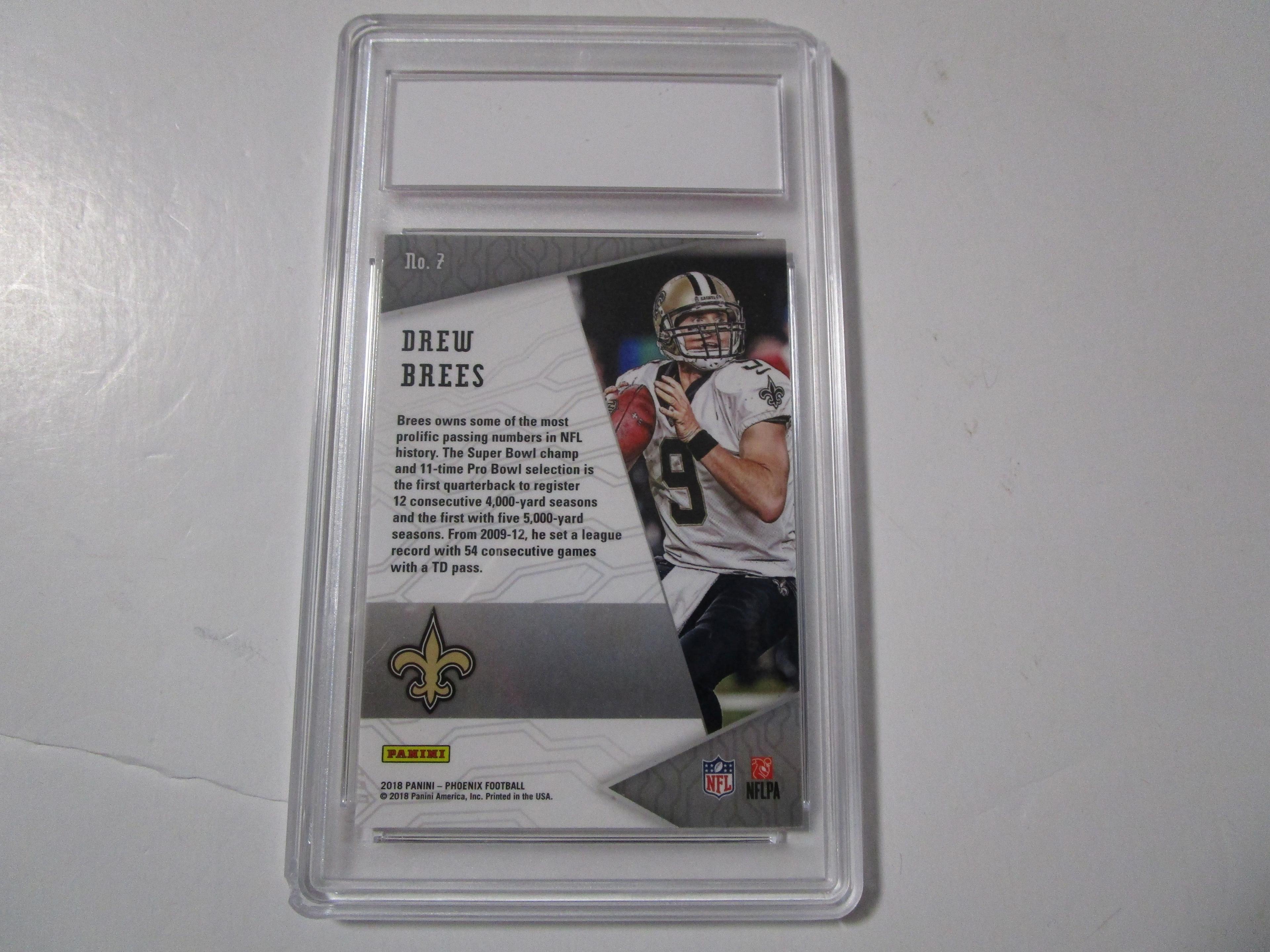 Drew Brees New Orleans Saints 2018 Panini #7 EMC graded Mint 9