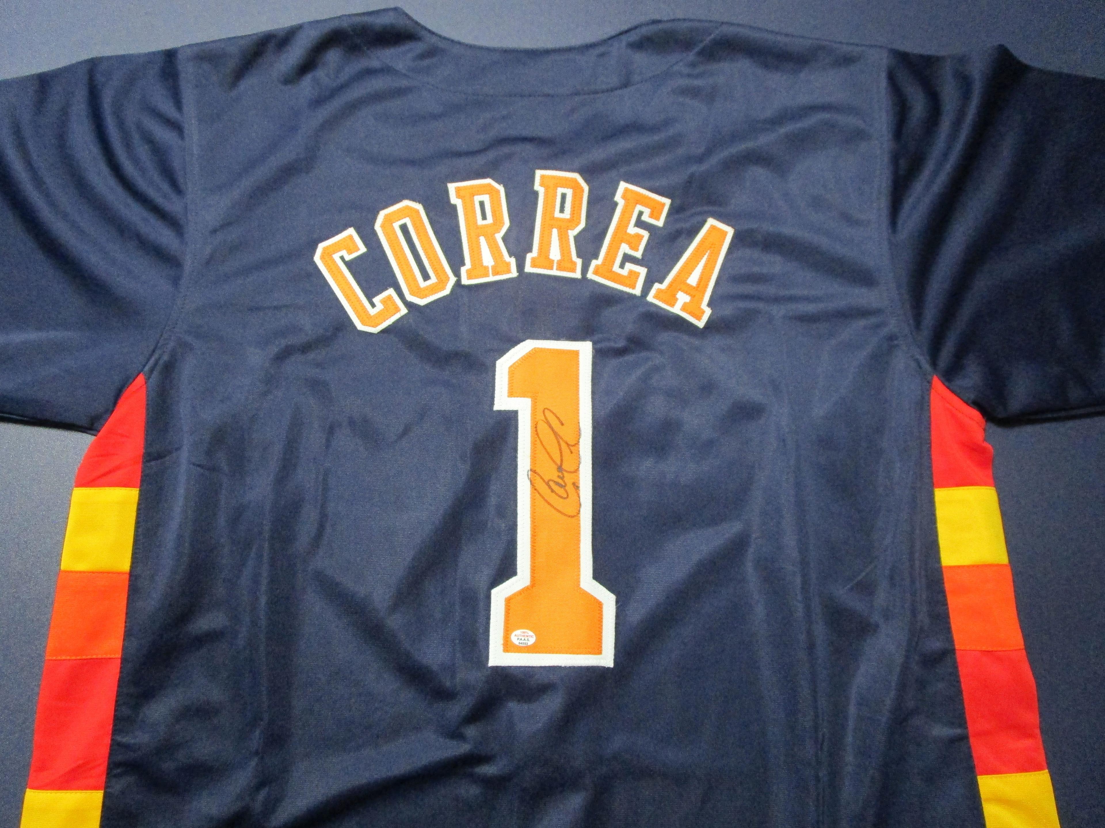 Carlos Correa of the Houston Astros signed autographed baseball jersey PAAS COA 553