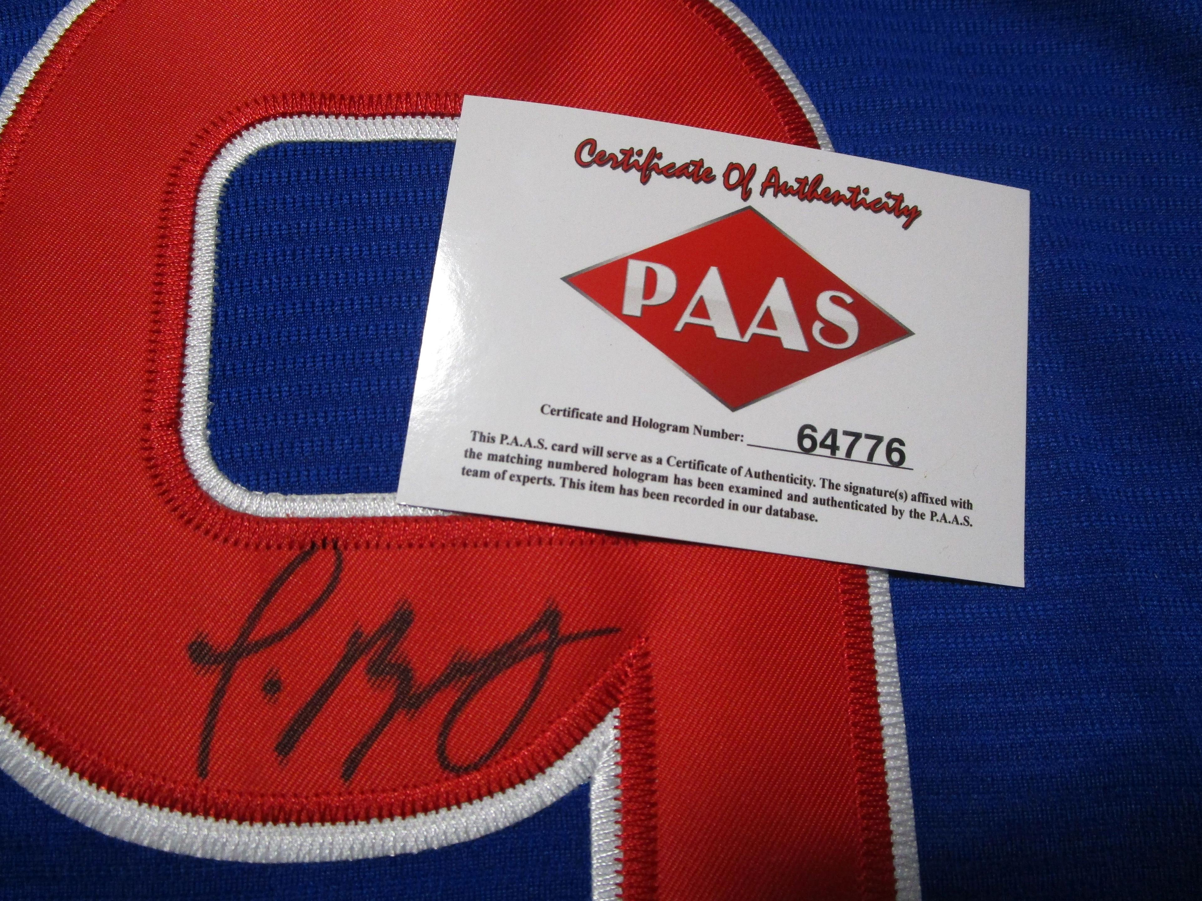 Javier Baez of the Chicago Cubs signed autographed baseball jersey PAAS COA 776