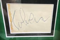 37"H x 30"W Framed Matted and Cut Signed John Lennon Art Piece
