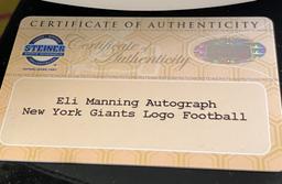 Eli Manning Autographed  New York Giants Logo Ball Autnenticated by Steiner  Sports