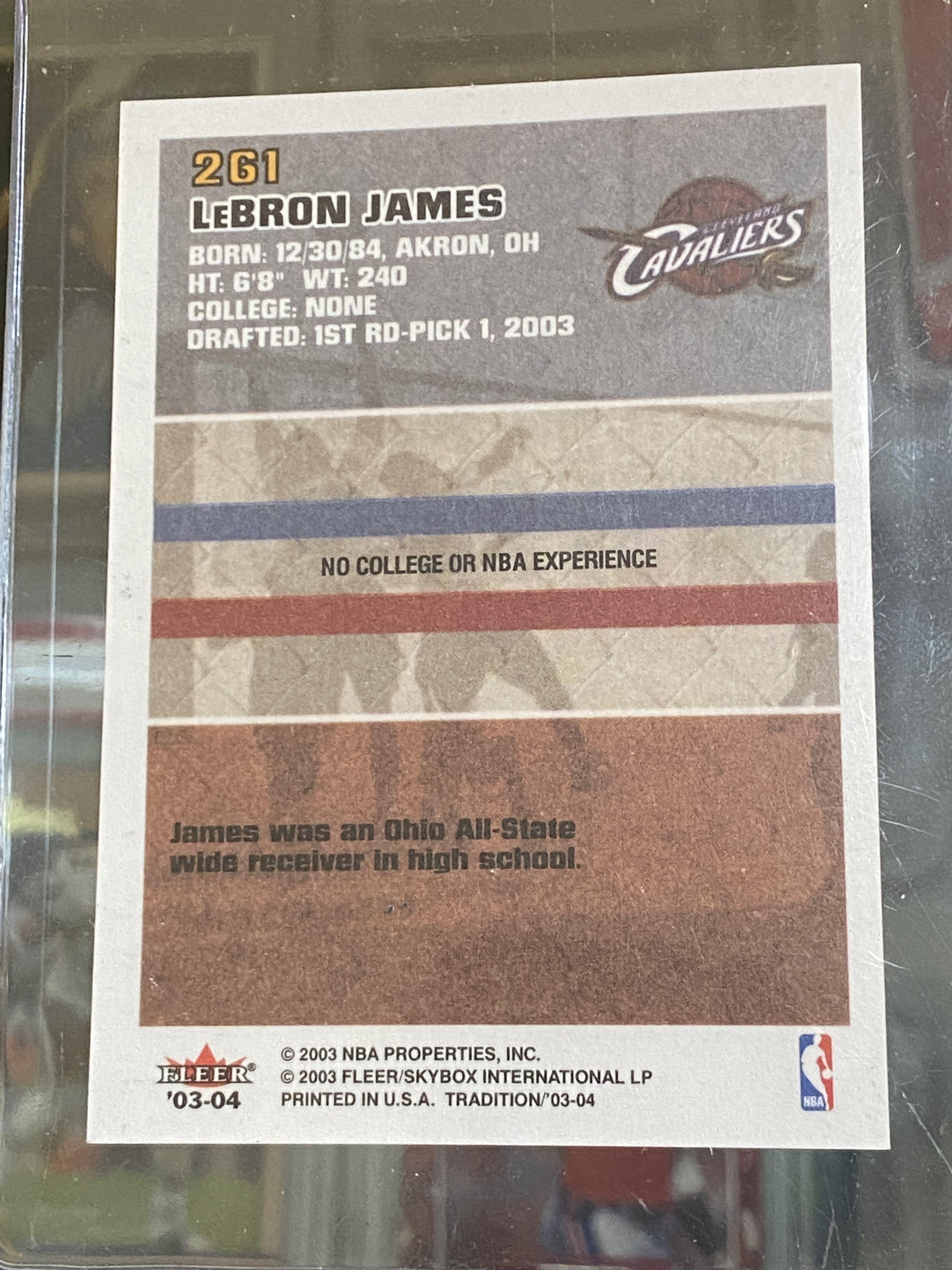 Lebron James 2003 Flair Tradition Rookie Card