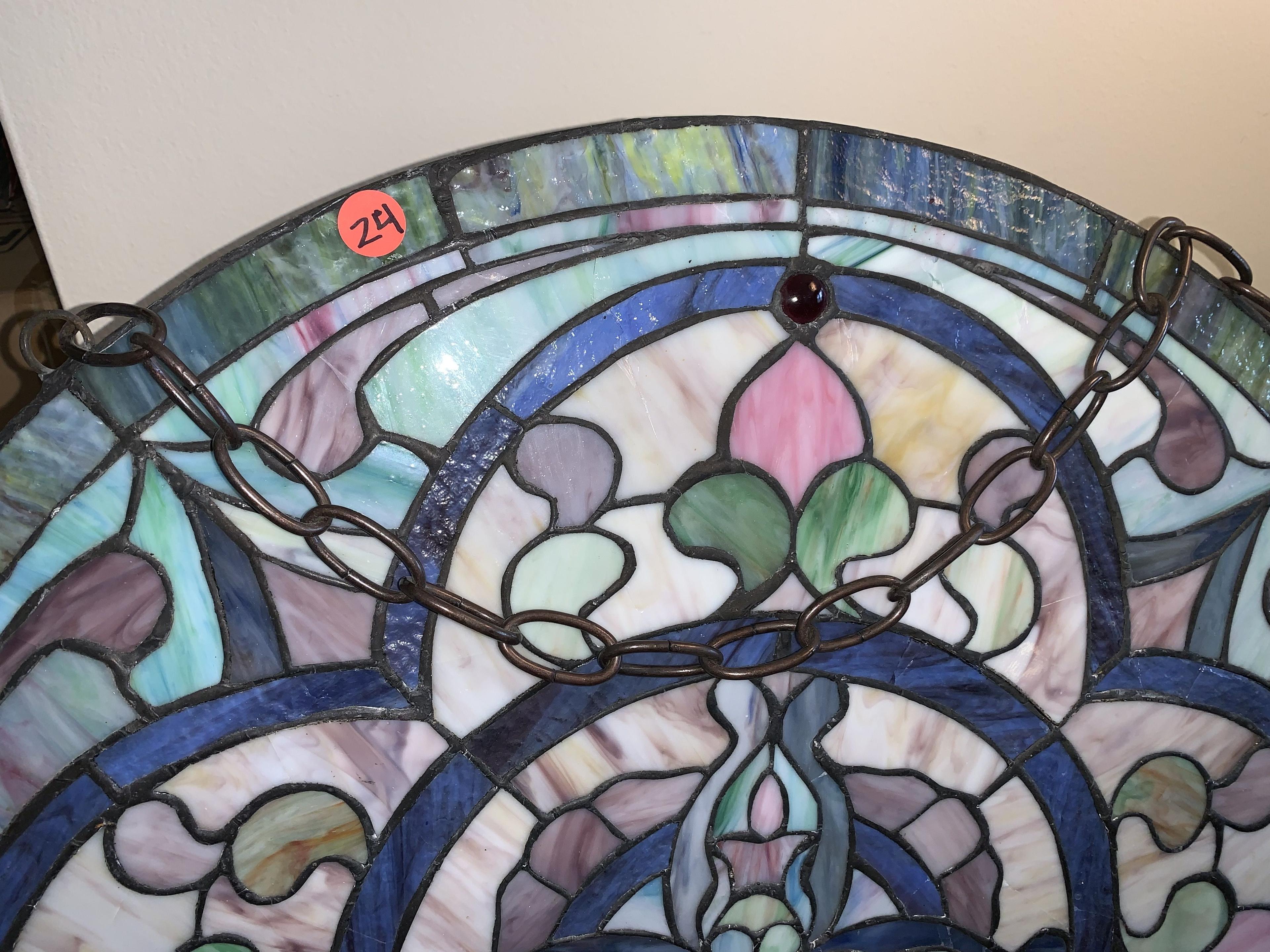 Round Stained Glass, 24" Round, with Hanging Hardware