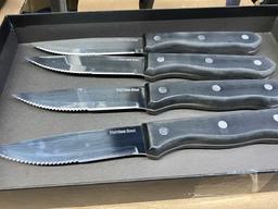 Lot of (7) Knives, (4) three Rivet Steak Knives, (2) Kuchen Messier Pairing Knives and (1) Small Hen