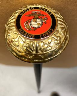 36" United States Marine Corps Brass Handled Walking Stick/Cane