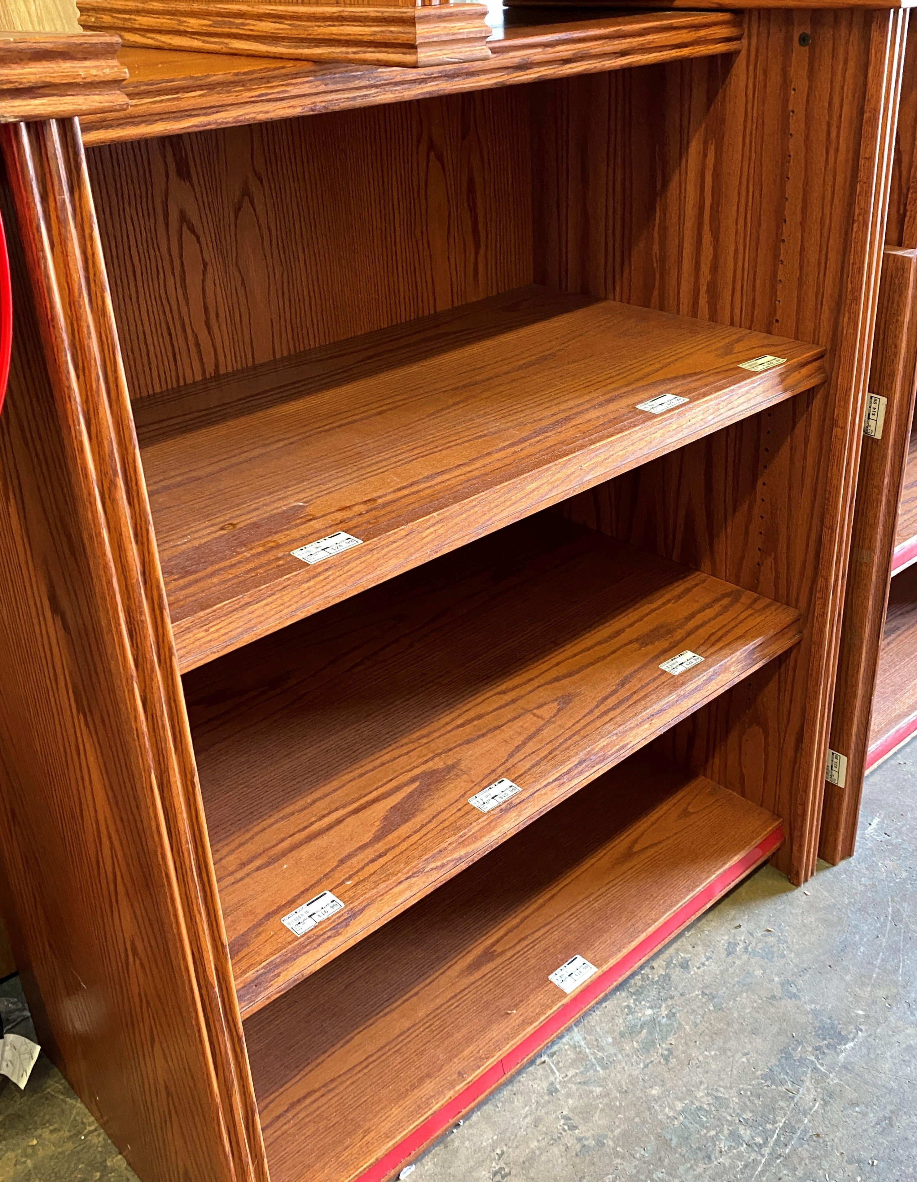 41"W x 51"H x 24"D three Shelf Wood Display