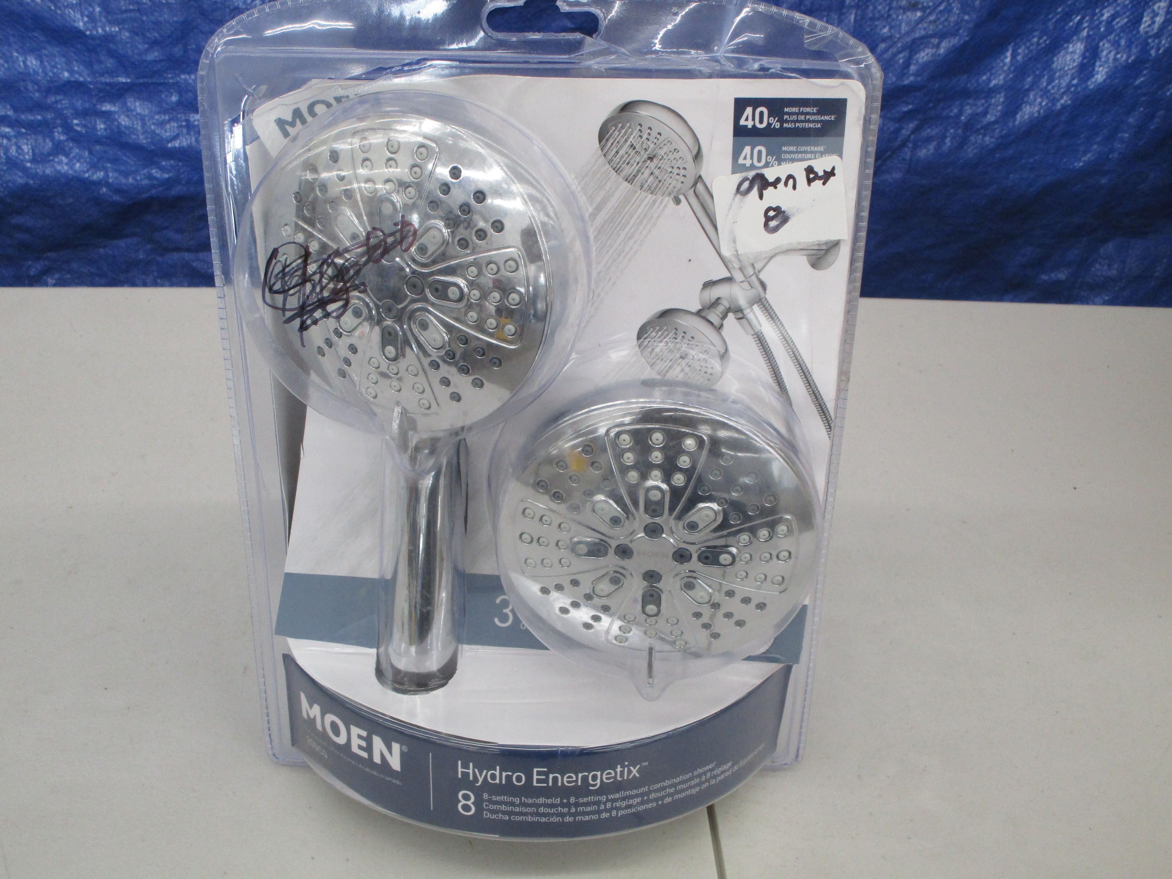 Moen Hydro Entergetic 8 Setting Hand held Shower Head 3 showers in 1 (OPEN BOX) 008