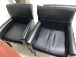 (3) Black Leather Client Chairs