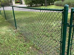 40' Of Epoxy Coated Chain Link Fence. There Are Six Sections, Each Section is 6' And A 36" Gate With