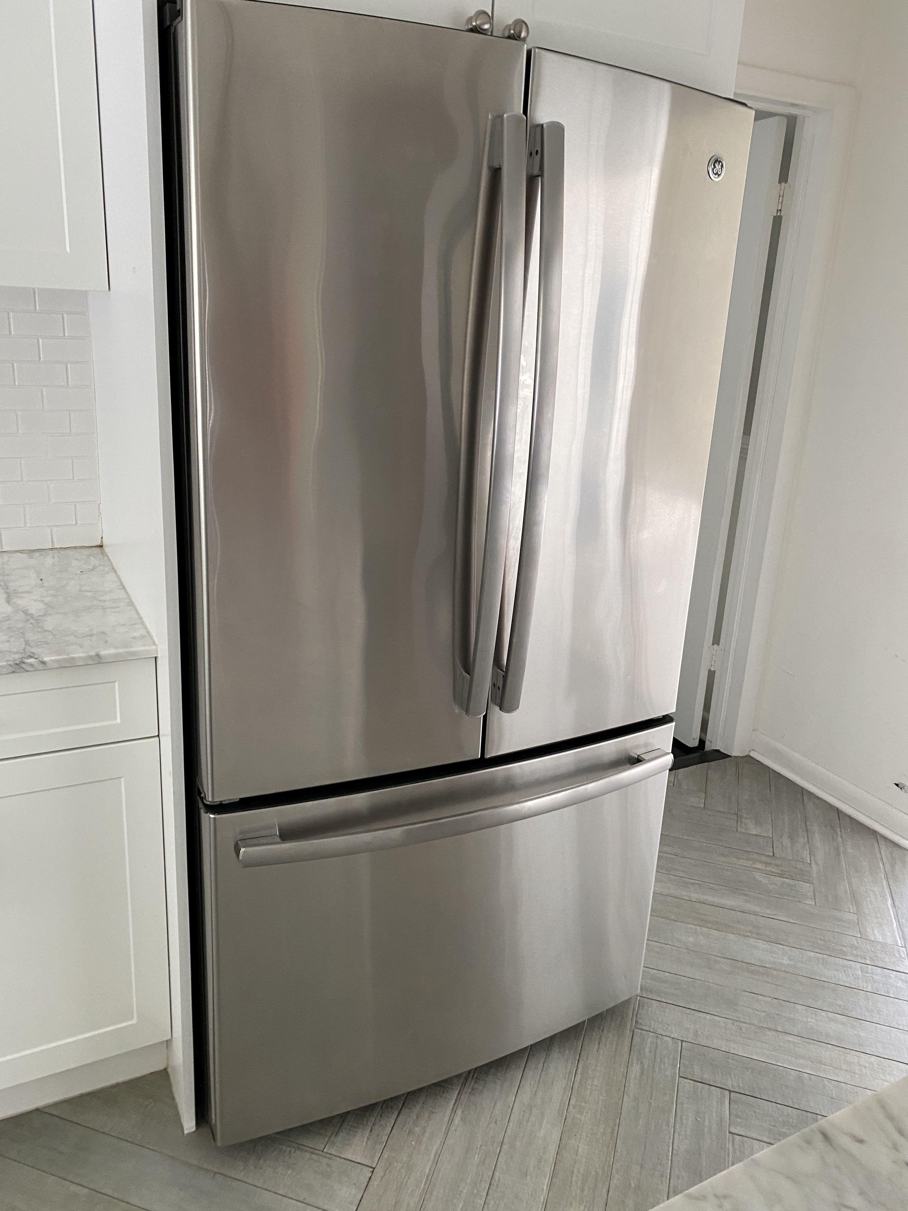 11' By 9' L-Shaped Carrera Marble White Kitchen, With 8' Island. Includes Six Double Doors, Upper Ca