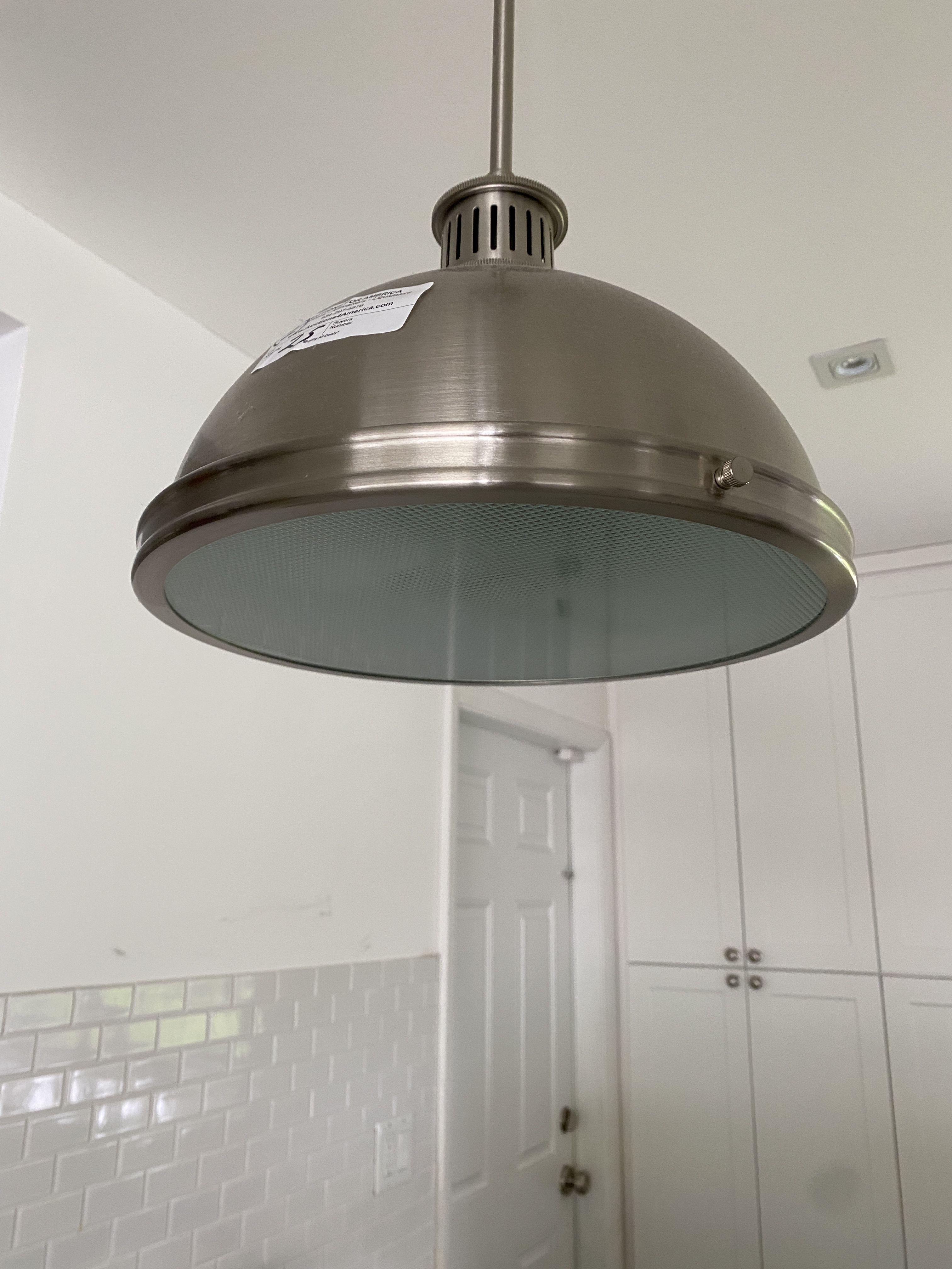 Stainless Steel Pendant Lights With Large Drop. 12" Diameter