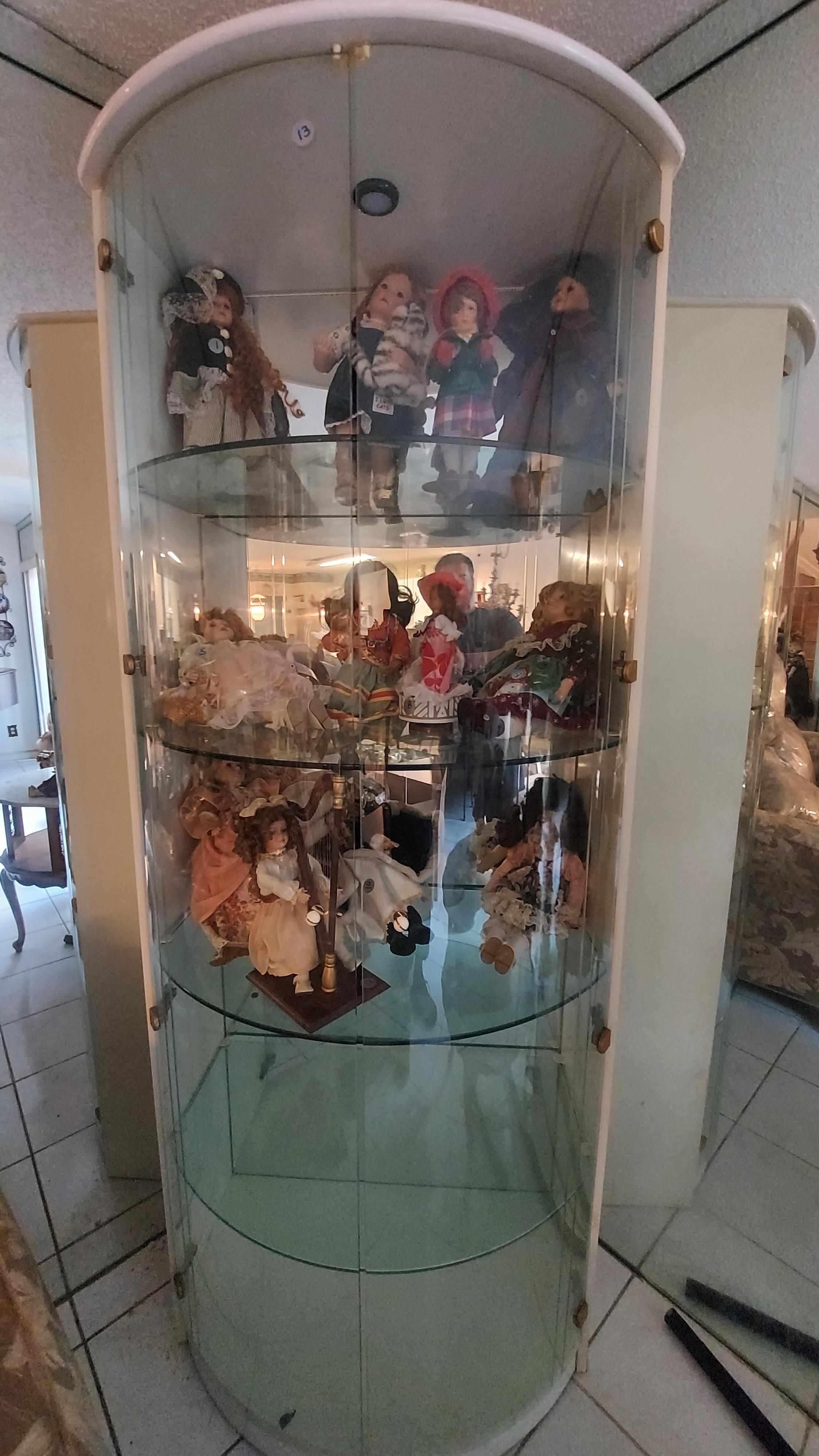 34"W x 80"H Curved Glass Curio Cabinet