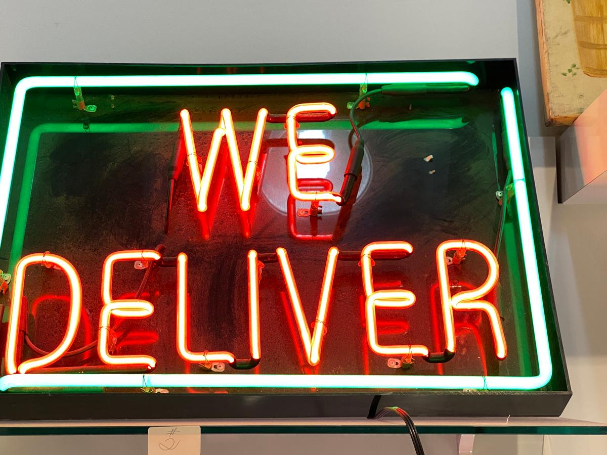 30"W Two Color We Deliver Neon Sign