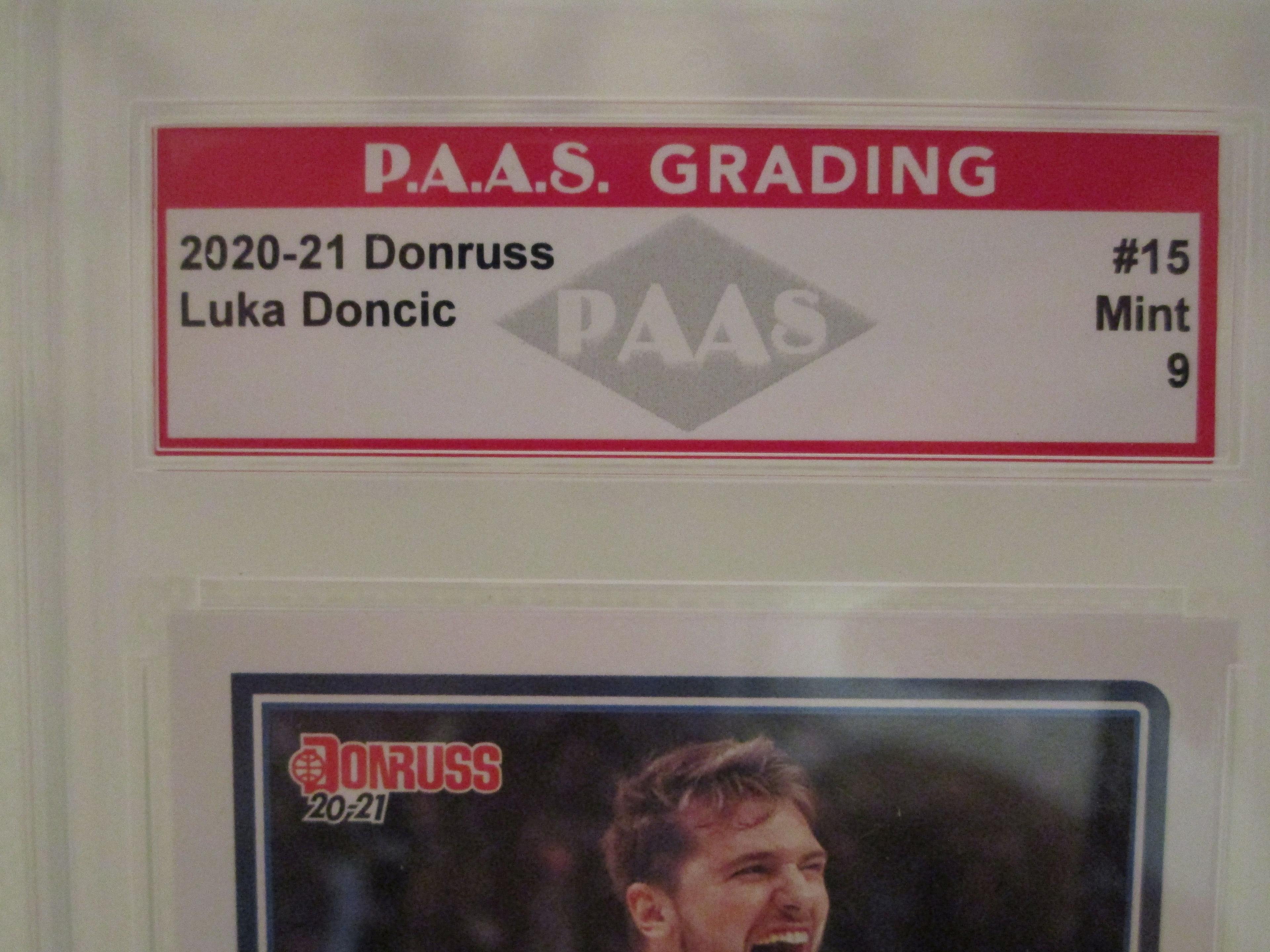 Luka Doncic Dallas Mavericks 2020-21 Donruss #15 PAAS graded Mint 9