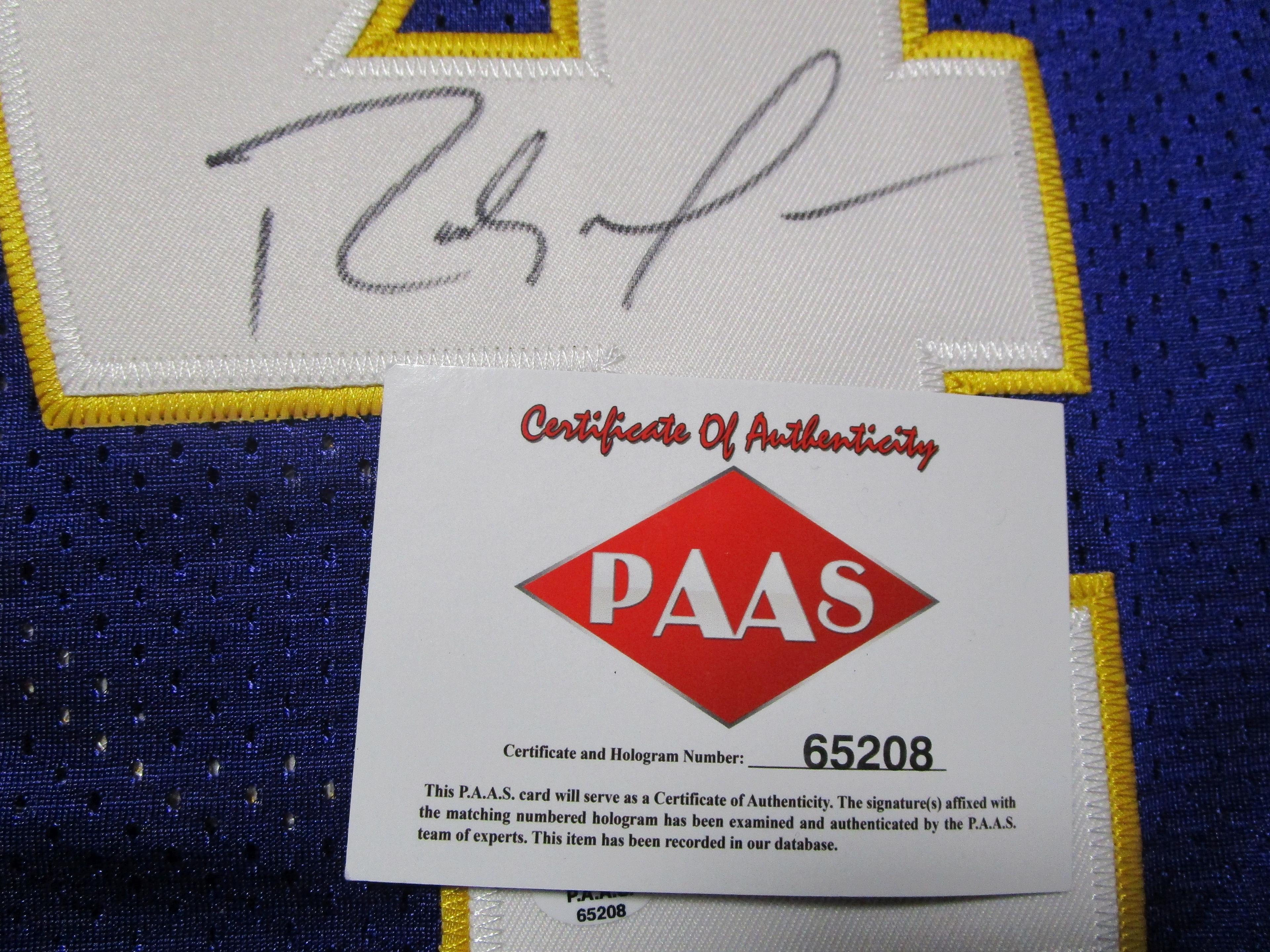 Randy Moss of the Minnesota Vikings signed autographed football jersey PAAS COA 208