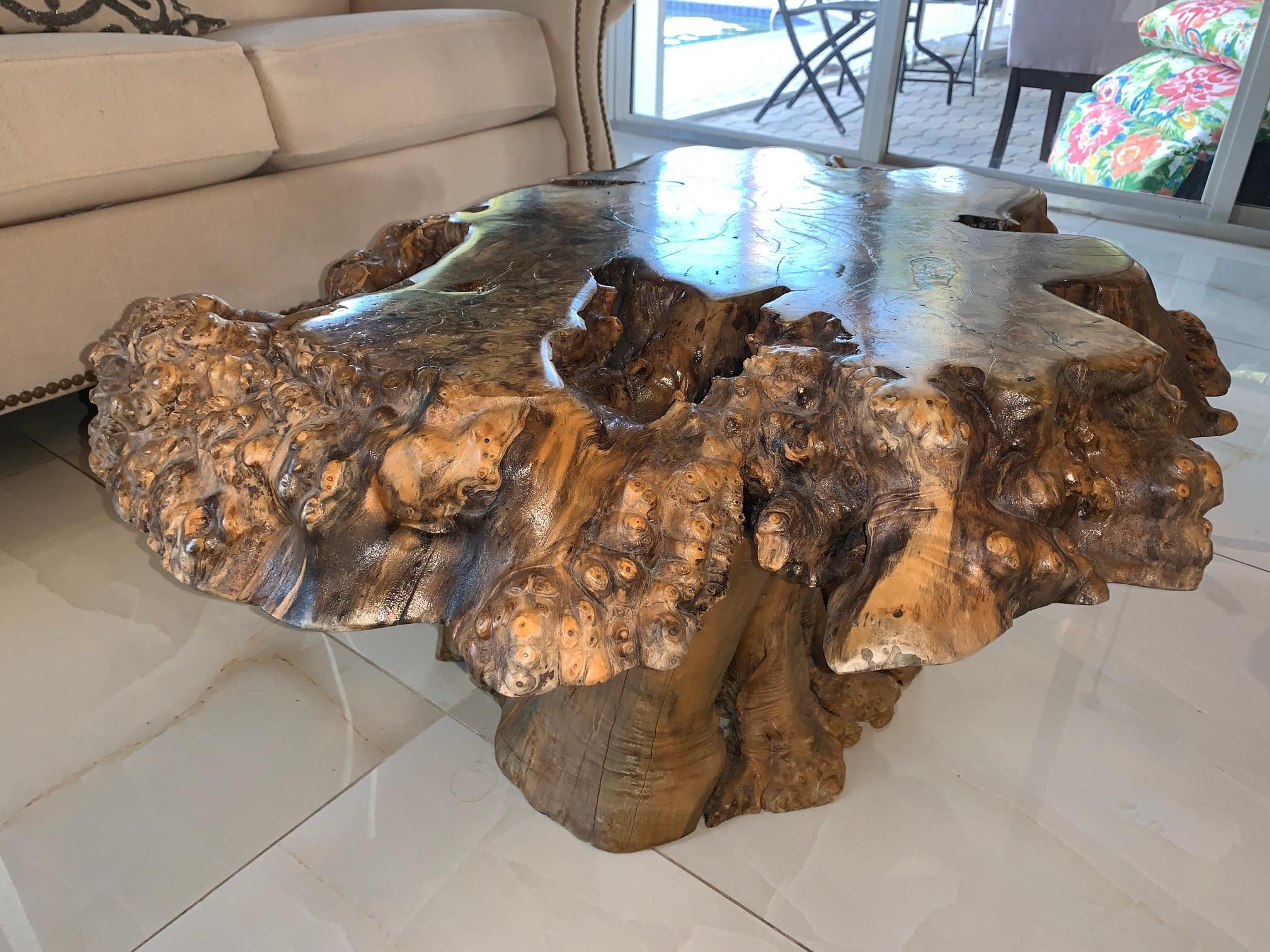Lacquered Driftwood Table 40"W x 18"T