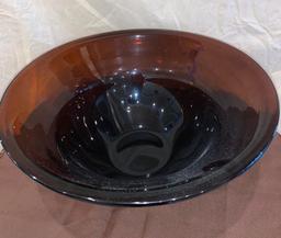 7"H x 14"R Daum Large Amber Bowl