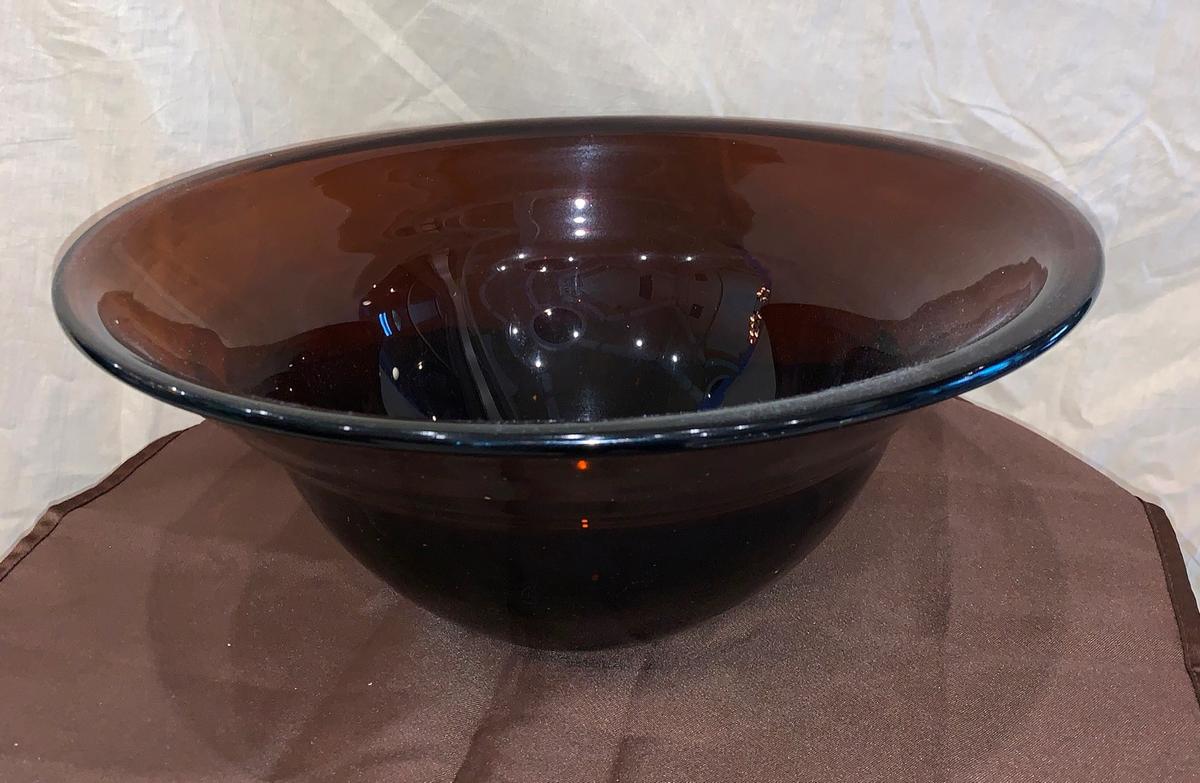 7"H x 14"R Daum Large Amber Bowl