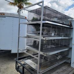 Large Animal Stainless Steel Rabbit Pigeon Cage on Wheels