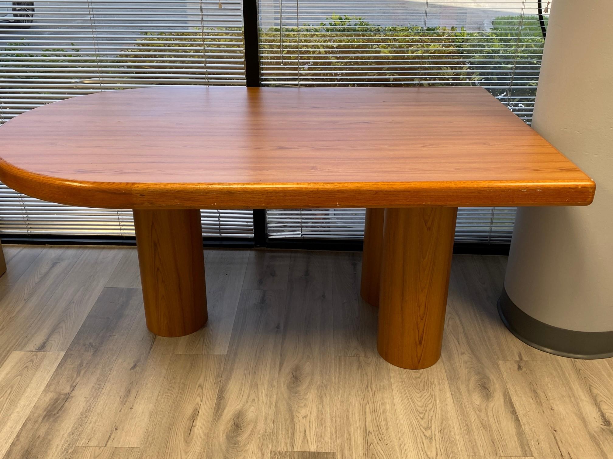 5' Wood Finish Double Pedestal Table