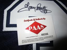 Tony Dorsett of the Dallas Cowboys signed autographed blue football jersey PAAS COA 332