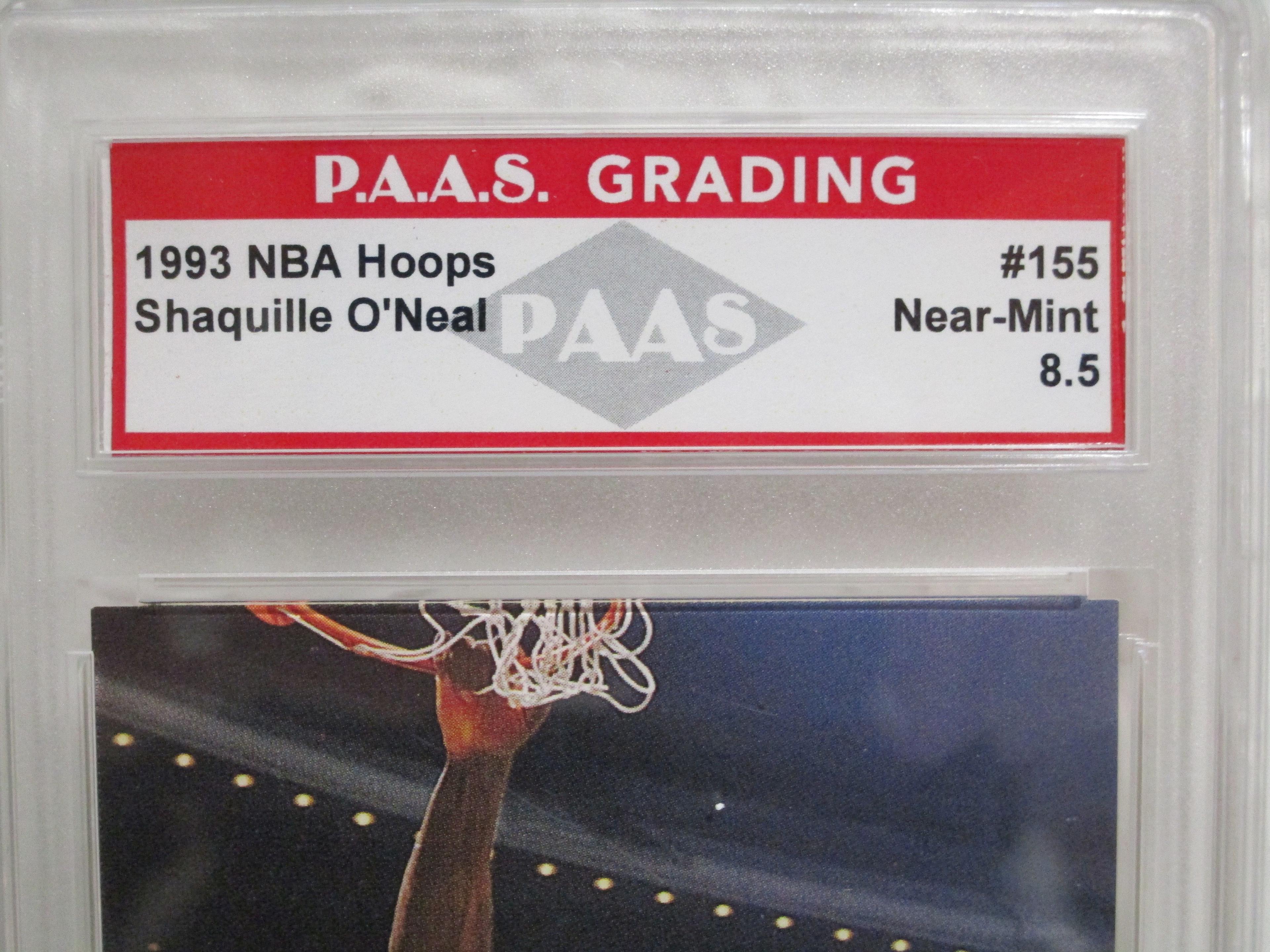 Shaquille O'Neal Orlando Magic 1993 NBA Hoops #155 PAAS graded Near Mint 8.5