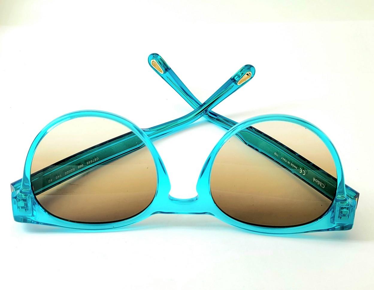 Womens Designer Chole Aqua Blue Sunglasses