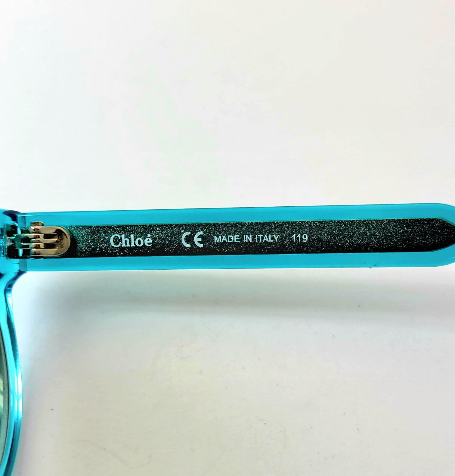 Womens Designer Chole Aqua Blue Sunglasses