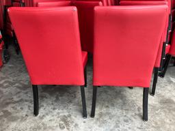 Red Leather High Back Parsons Style Dining Room Chairs. These Chairs although Elegant Dining Chairs