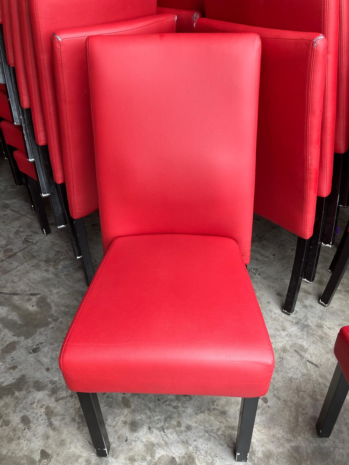 Red Leather High Back Parsons Style Dining Room Chairs. These Chairs although Elegant Dining Chairs