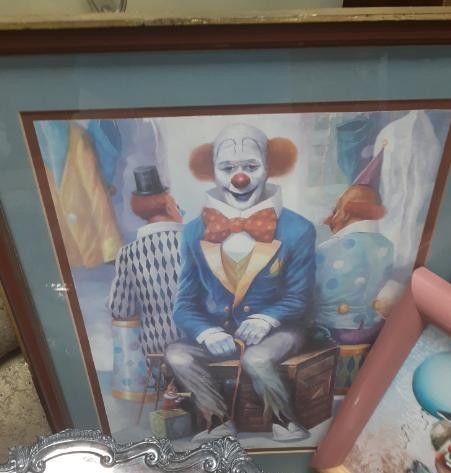 Lot of 9 Clown Artwork -some of them are signed