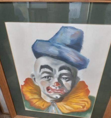 Lot of 9 Clown Artwork -some of them are signed