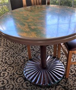 48â€� Round Wood Tables with Heavy Decorative Bases