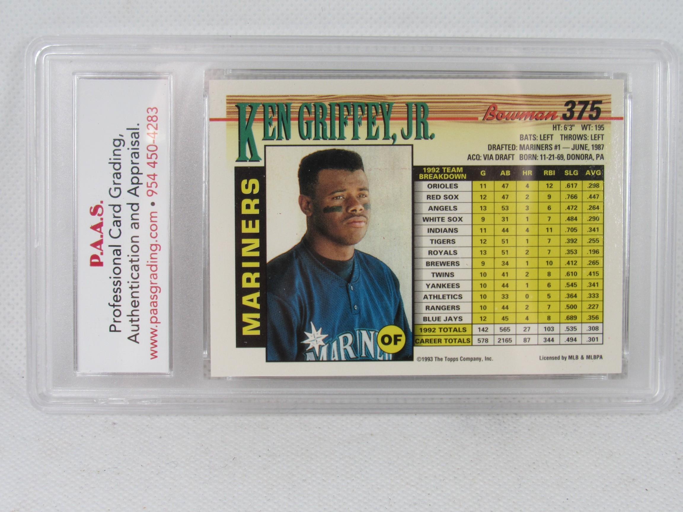 Ken Griffey Jr Mariners 1993 Bowman #375 graded PAAS Gem Mint 9.5