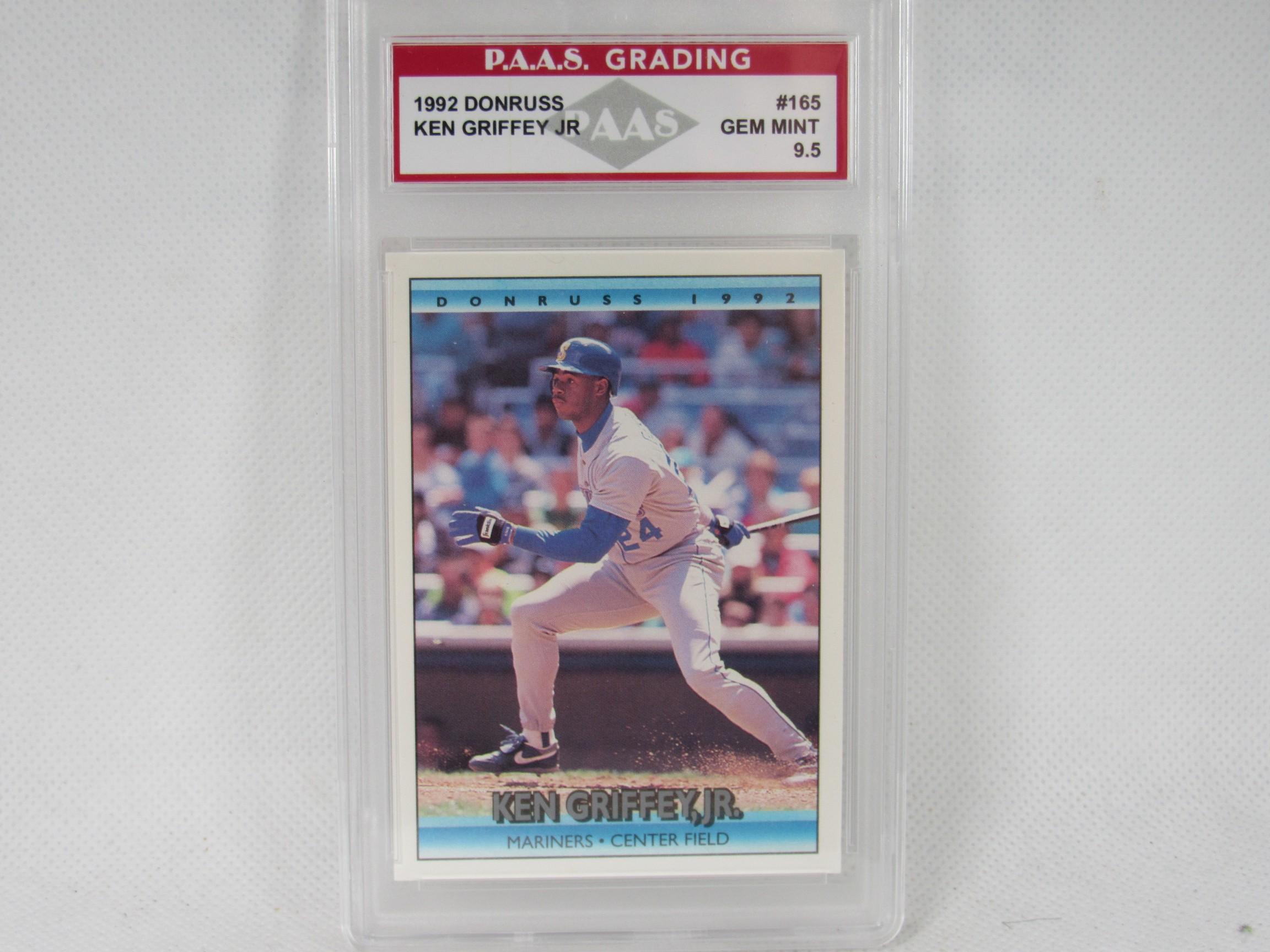 Ken Griffey Jr Mariners 1992 Donruss #165 graded PAAS Gem Mint 9.5