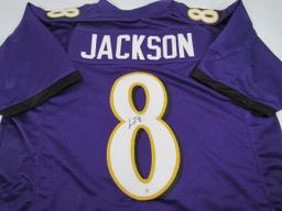 Lamar Jackson of the Baltimore Ravens signed autographed football jersey PAAS COA 374