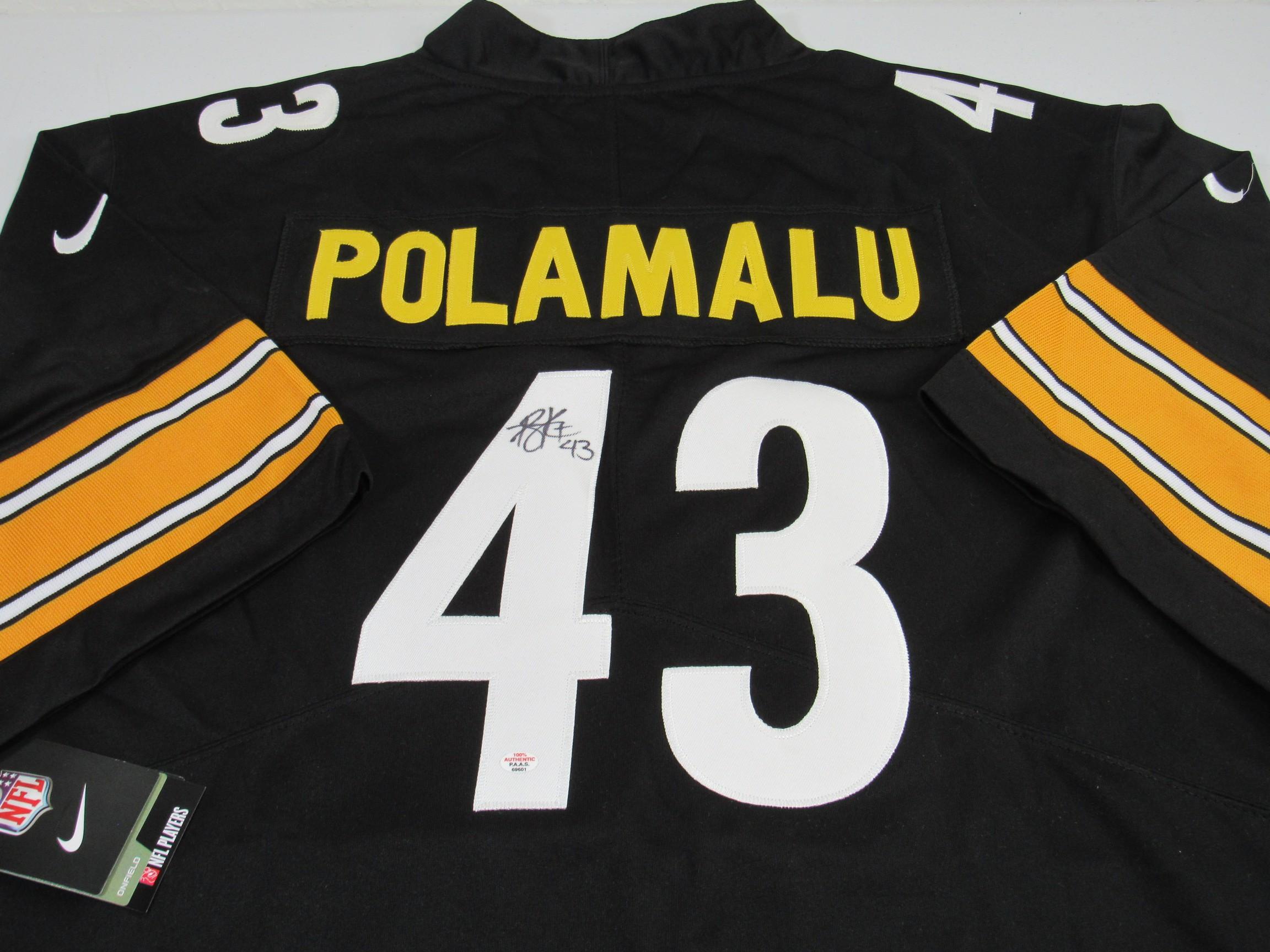 Troy Polamalu of the Pittsburgh Steelers signed autographed football jersey PAAS COA 601