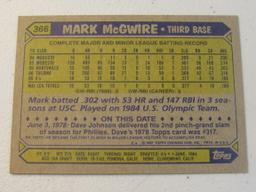 Mark McGwire Oakland A's 1987 Topps Rookie #366