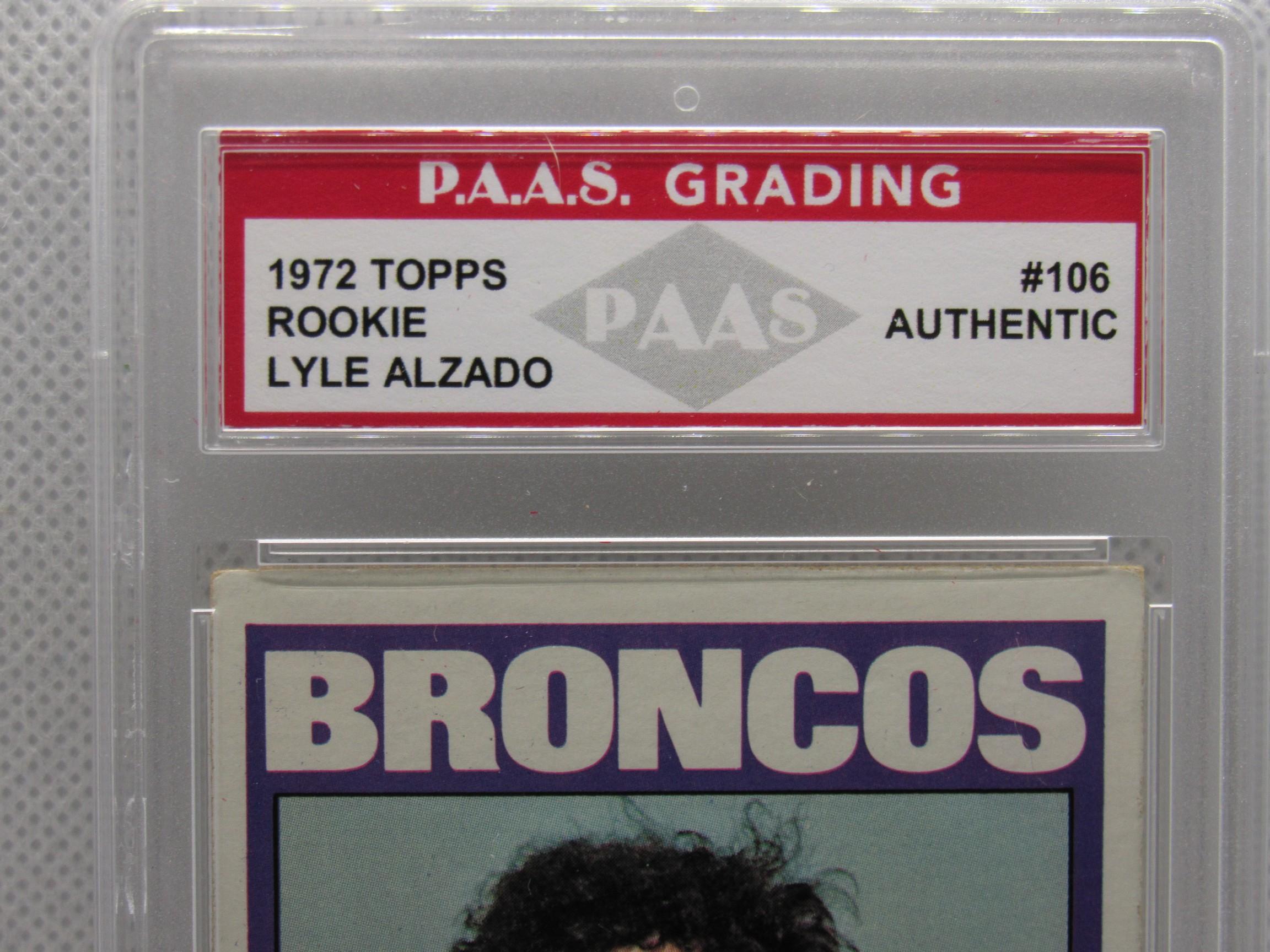 Lyle Alzado Denver Broncos 1972 Topps ROOKIE #106 graded PAAS AUTHENTIC