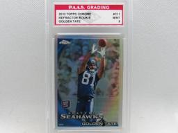 Golden Tate Seahawks 2010 Topps Chrome Refractor Rookie #C11 graded PAAS Mint 9