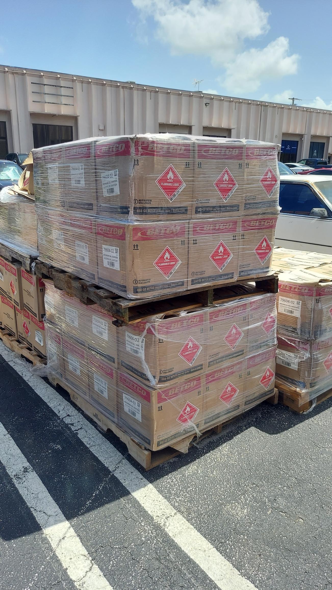 (4) Pallets Of One Gallon Advanced Alcohol Gel Sanitizer. (192) Bottles Per Pallet