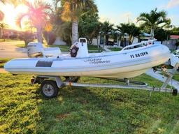 2000 15' Hypalon Inflatable Rigid Bottom Boat 50hp Honda 4 Stroke