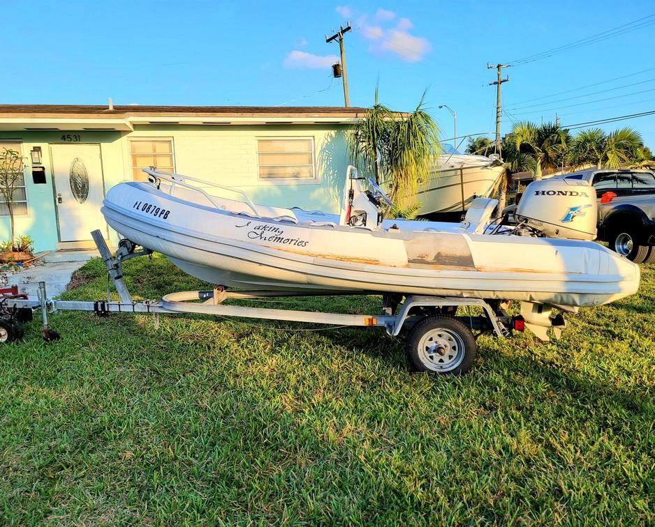 2000 15' Hypalon Inflatable Rigid Bottom Boat 50hp Honda 4 Stroke