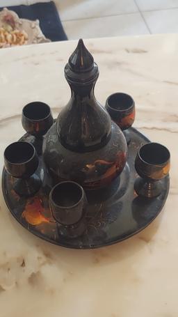 Vietnamese Artist Made From Rare Stone Wine Set