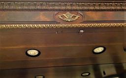 Incredible Two Glass Door Curio Cabinet with side glass viewing panels adorned with Brass Filigree D